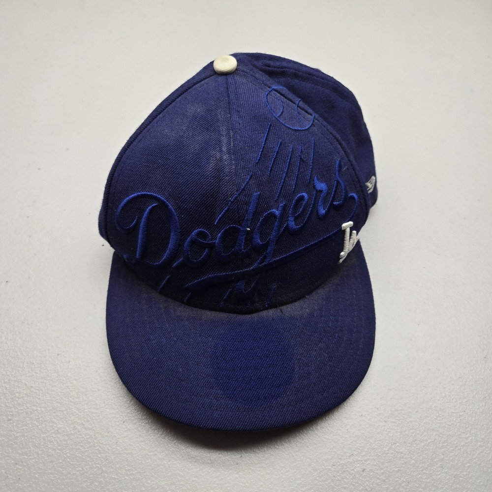 Los Angeles Dodgers Men Baseball Cap 7 1/4 Blue New Era Curved Fitted